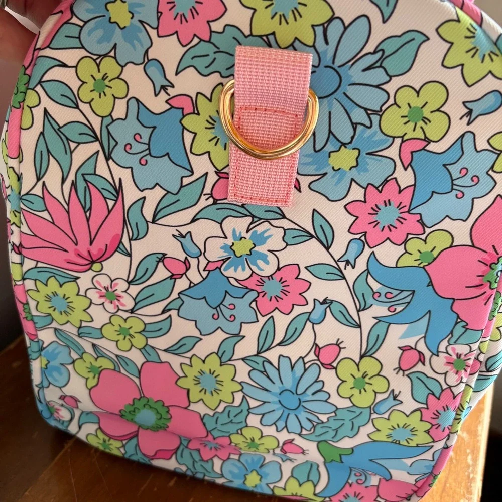 Blue Green Floral‎ Ruffle Duffel Bag Travel Carry On Weekender 18x10 Boutique